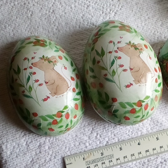 Easter eggs; tin Anastasia - 2 paper-mache West German - Picture 12 of 12